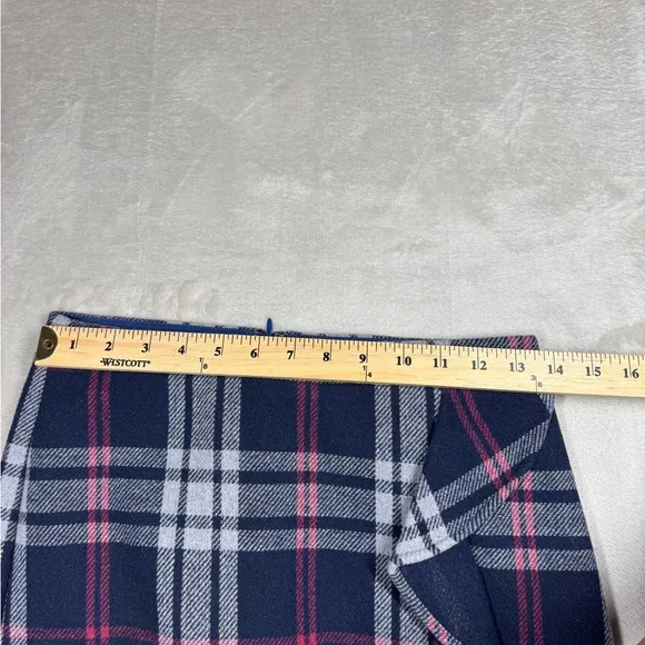 J.Crew Mercantile Wool Blend Tartan Plaid Navy Blue Ruffle Mini Skirt Size 0