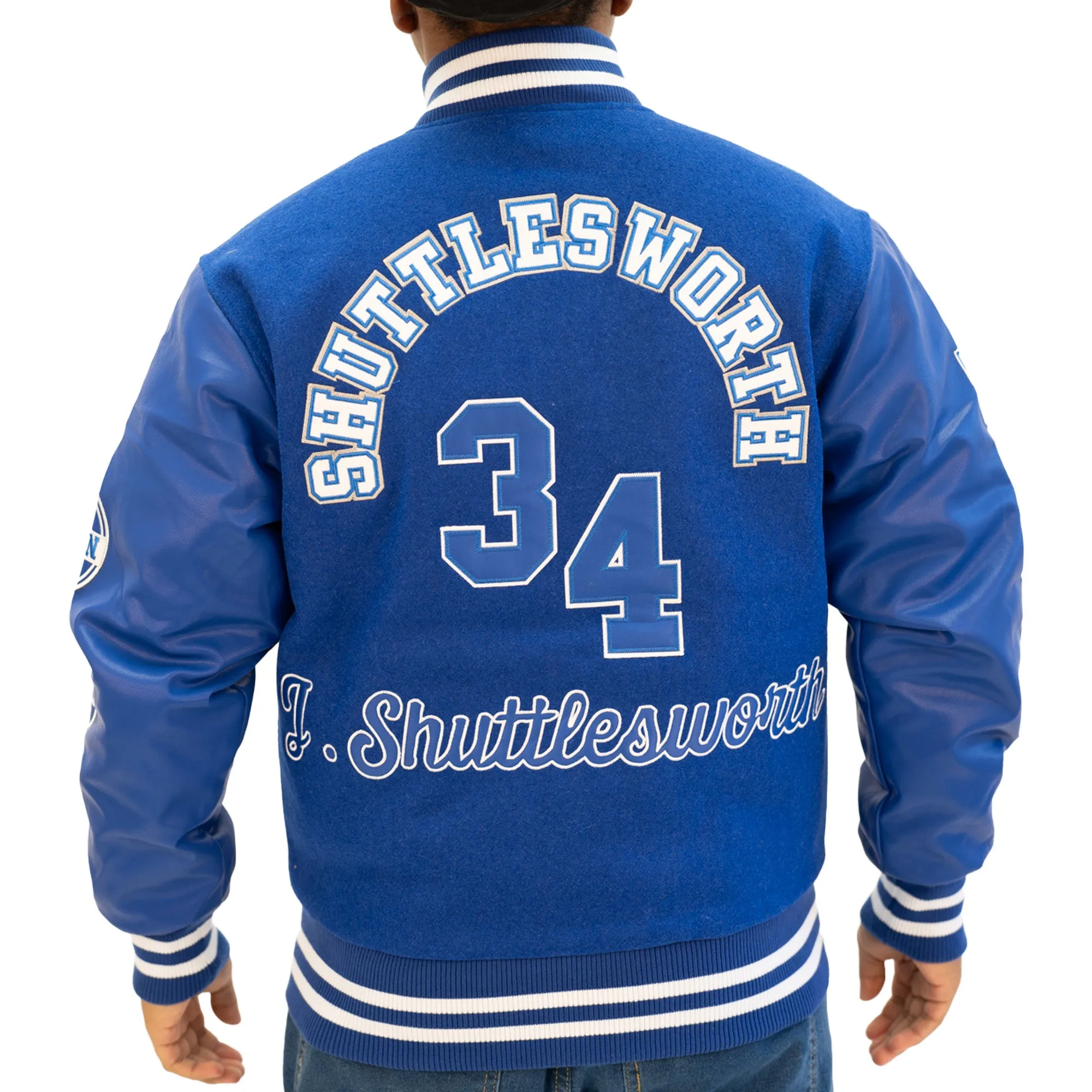 JESUS SHUTTLEWORTH VARSITY JACKET (BLUE/BLUE)