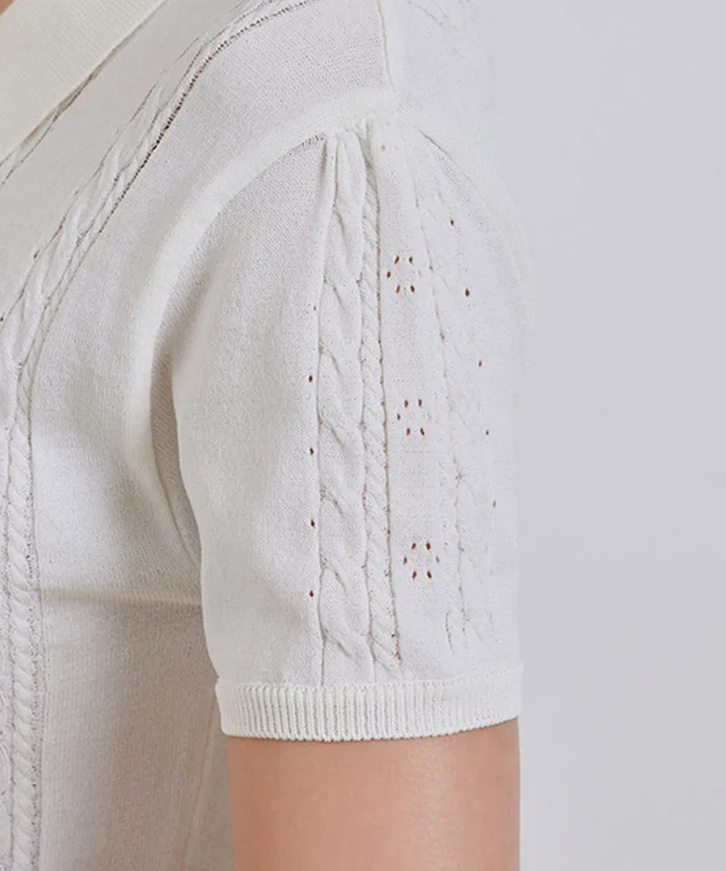 J.Jane Summer SCSI Polo Knit - White