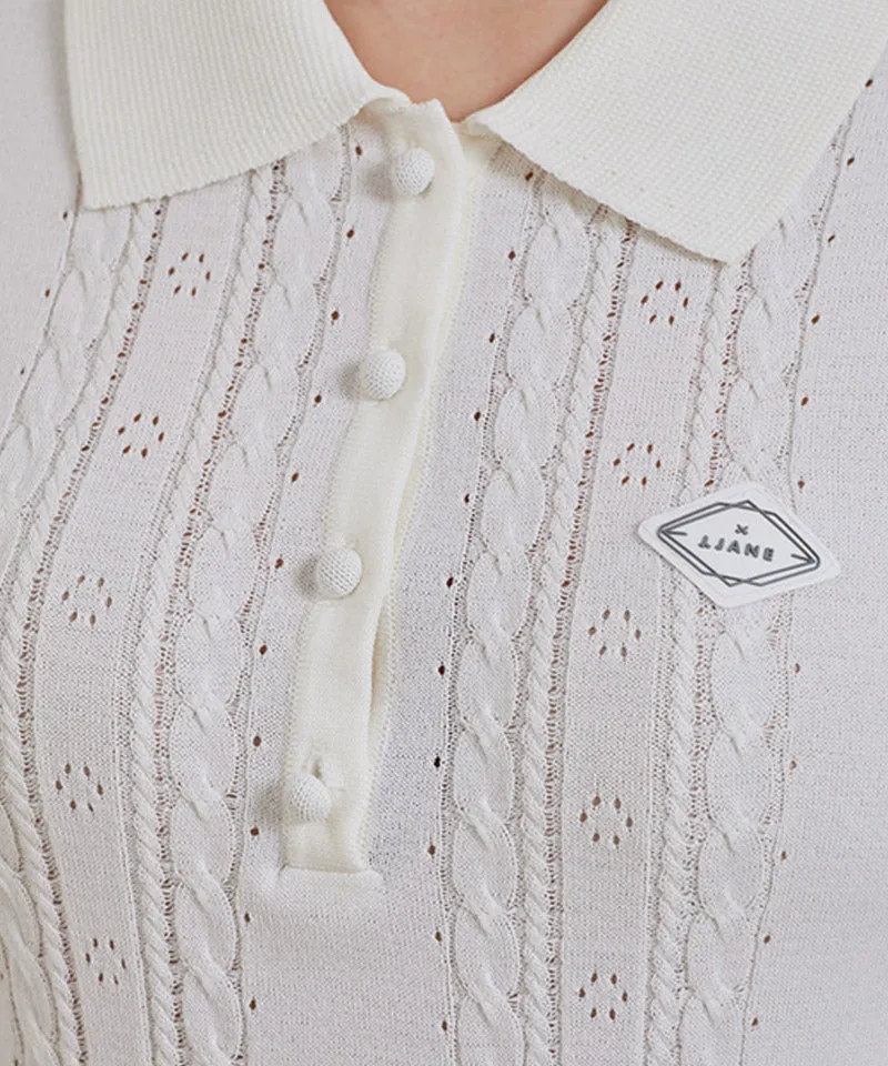 J.Jane Summer SCSI Polo Knit - White