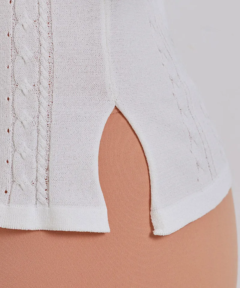 J.Jane Summer SCSI Polo Knit - White