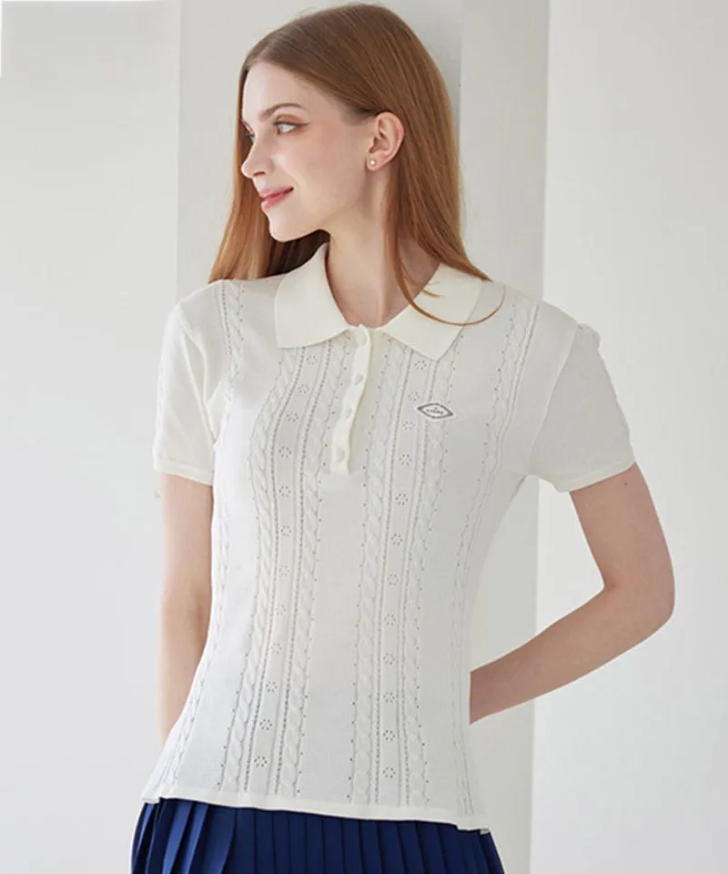 J.Jane Summer SCSI Polo Knit - White