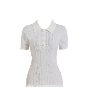 J.Jane Summer SCSI Polo Knit - White