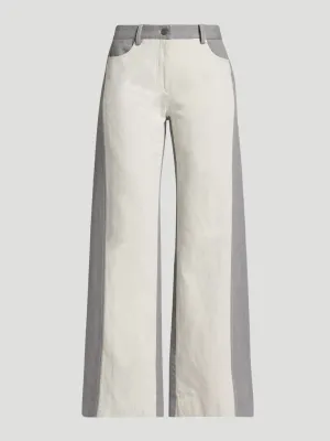 Joanna Two-Toned Cotton-Blend Pant