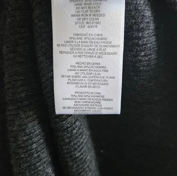 Joie Peronne B Wool Cashmere Long Sleeve Mini Gray Sweater Dress size small