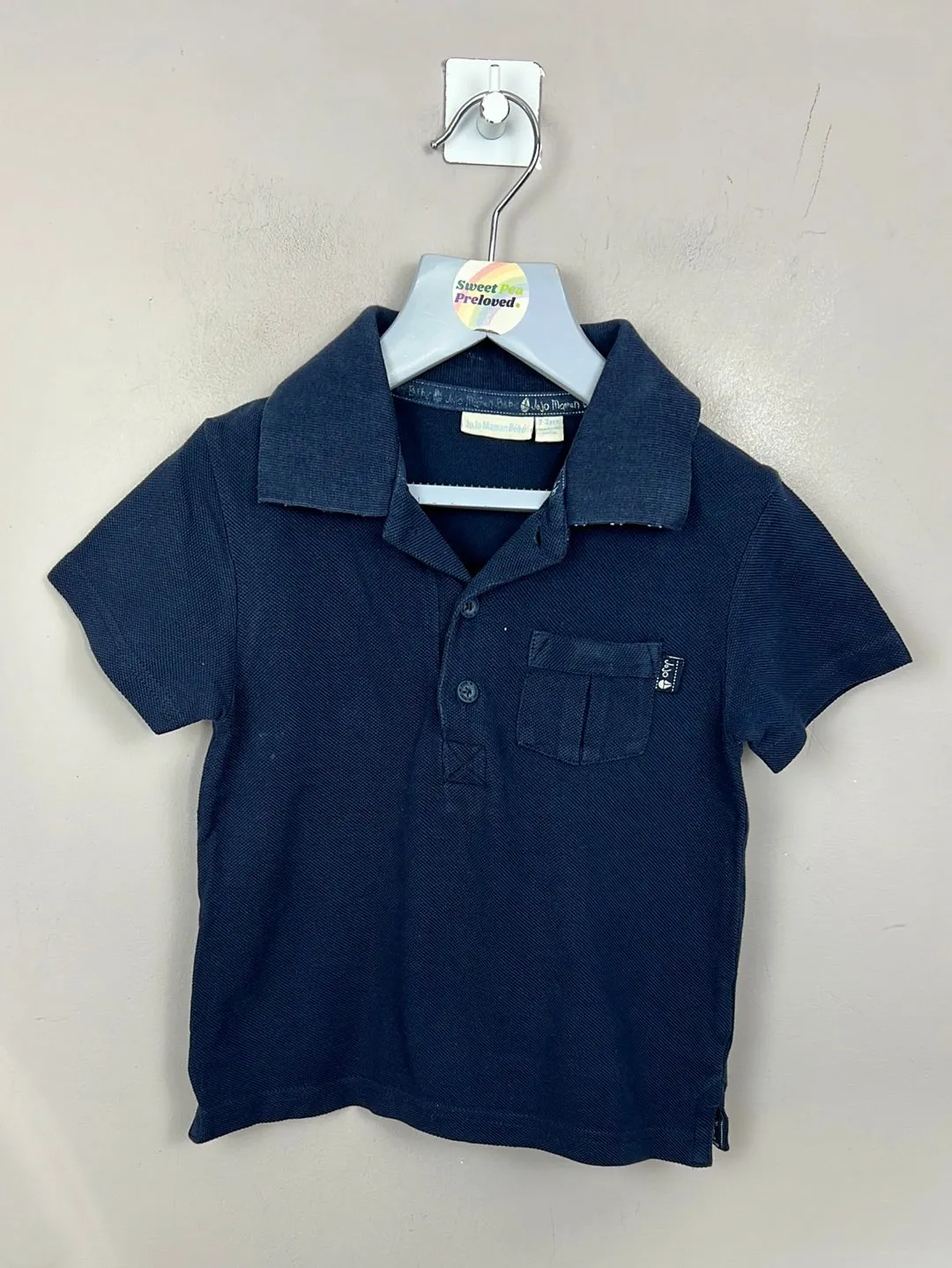 Jojo Maman Bebe Navy Polo 2-3y
