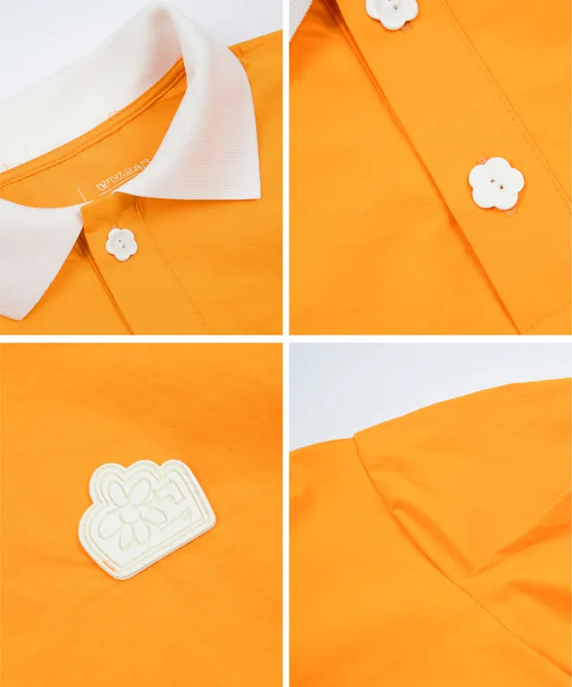 KANDINI Polo Shirts with Balloon Puff sleeves - Orange