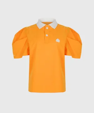 KANDINI Polo Shirts with Balloon Puff sleeves - Orange