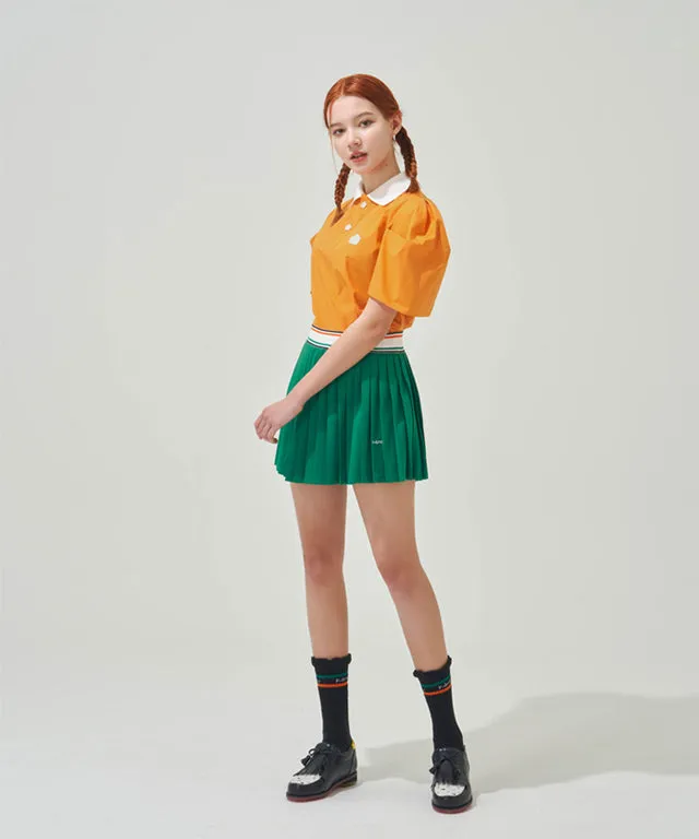 KANDINI Polo Shirts with Balloon Puff sleeves - Orange