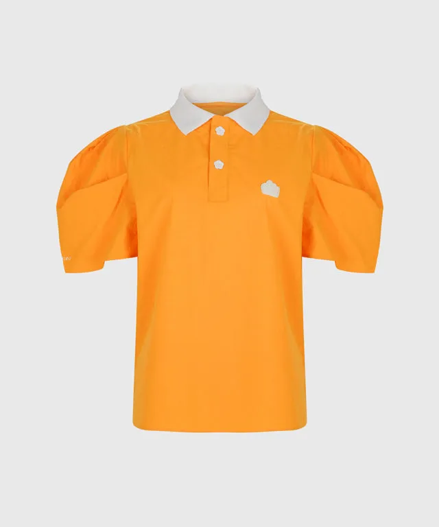 KANDINI Polo Shirts with Balloon Puff sleeves - Orange