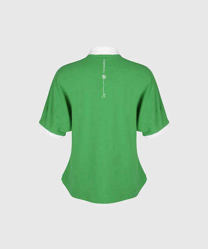 KANDINI Vivid Raglan Polo - Green