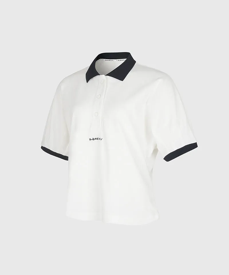 KANDINI Vivid Raglan Polo - Ivory