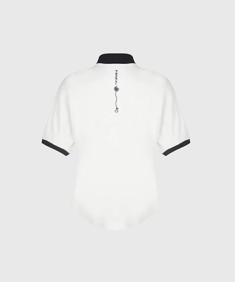 KANDINI Vivid Raglan Polo - Ivory