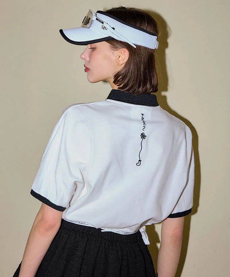 KANDINI Vivid Raglan Polo - Ivory