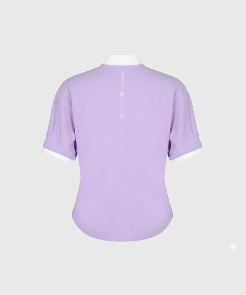 KANDINI Vivid Raglan Polo - Light Purple