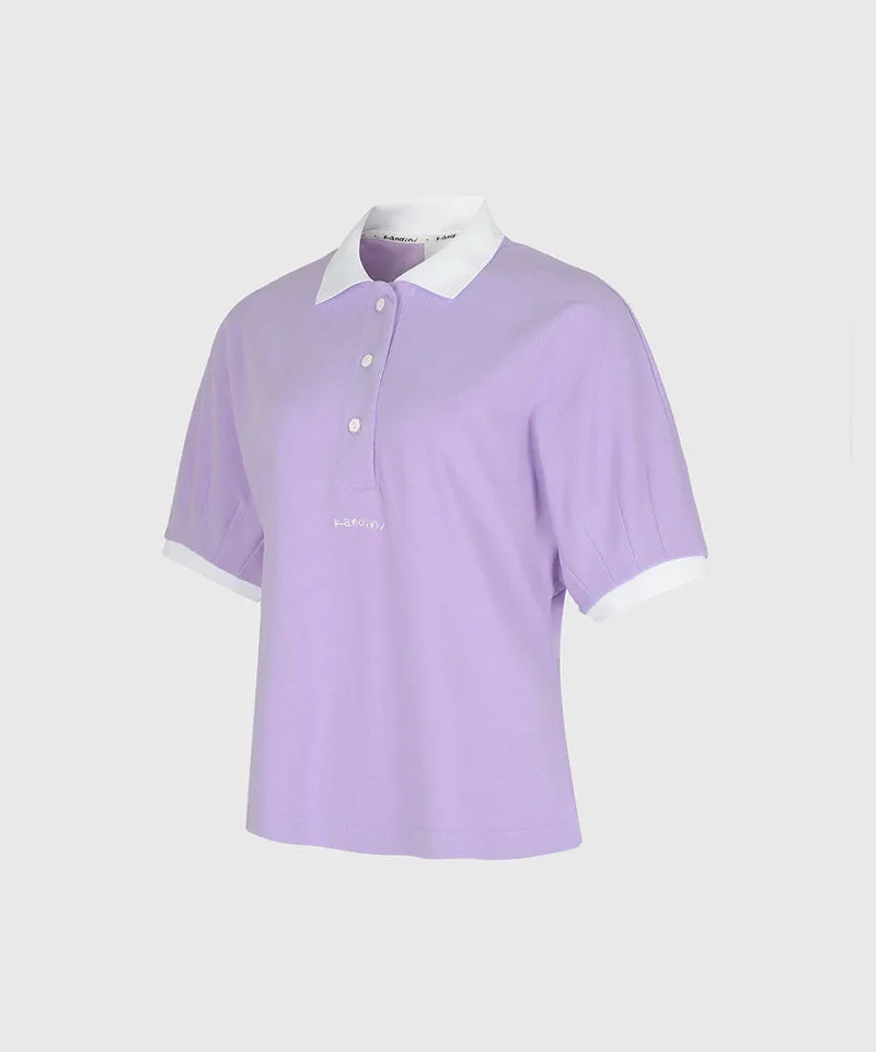 KANDINI Vivid Raglan Polo - Light Purple