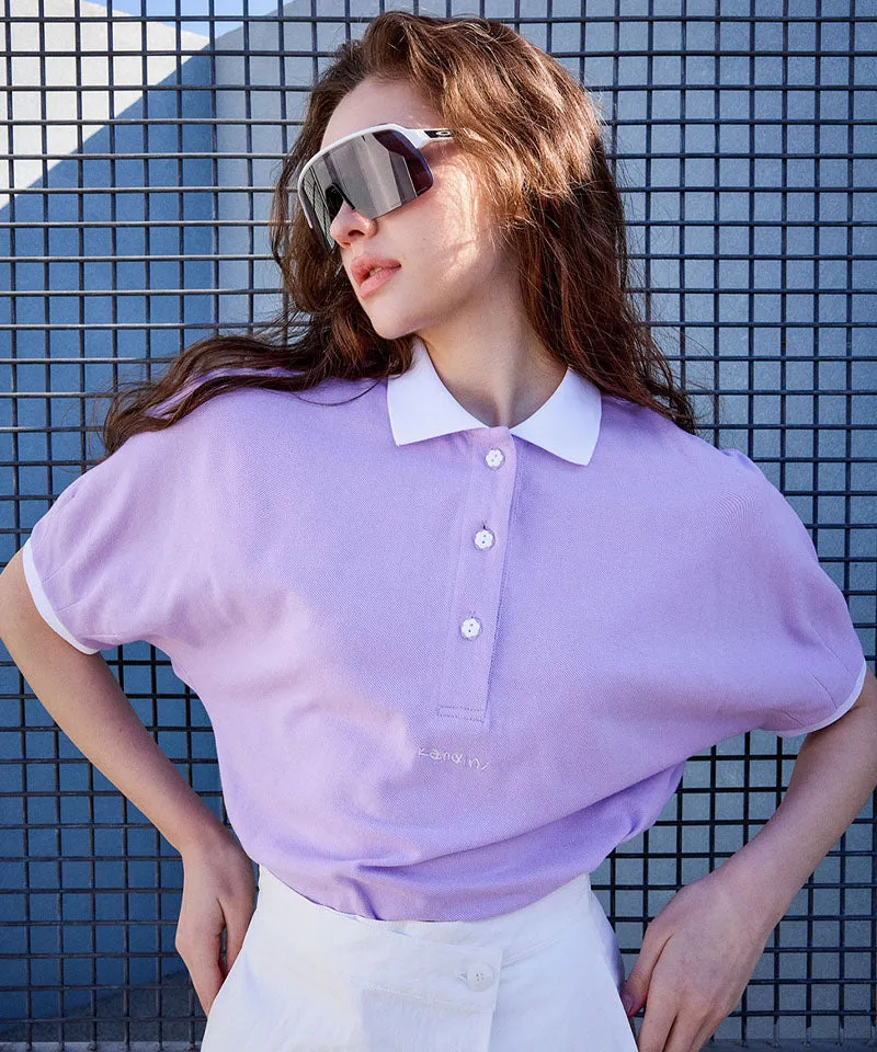 KANDINI Vivid Raglan Polo - Light Purple