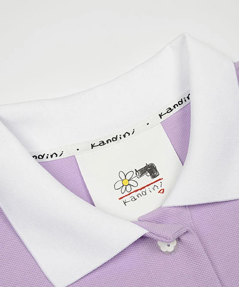 KANDINI Vivid Raglan Polo - Light Purple