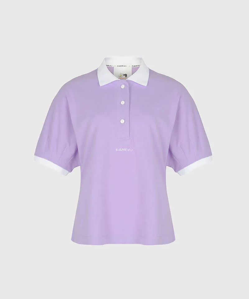 KANDINI Vivid Raglan Polo - Light Purple