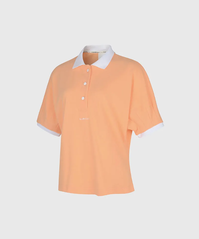 KANDINI Vivid Raglan Polo - Orange