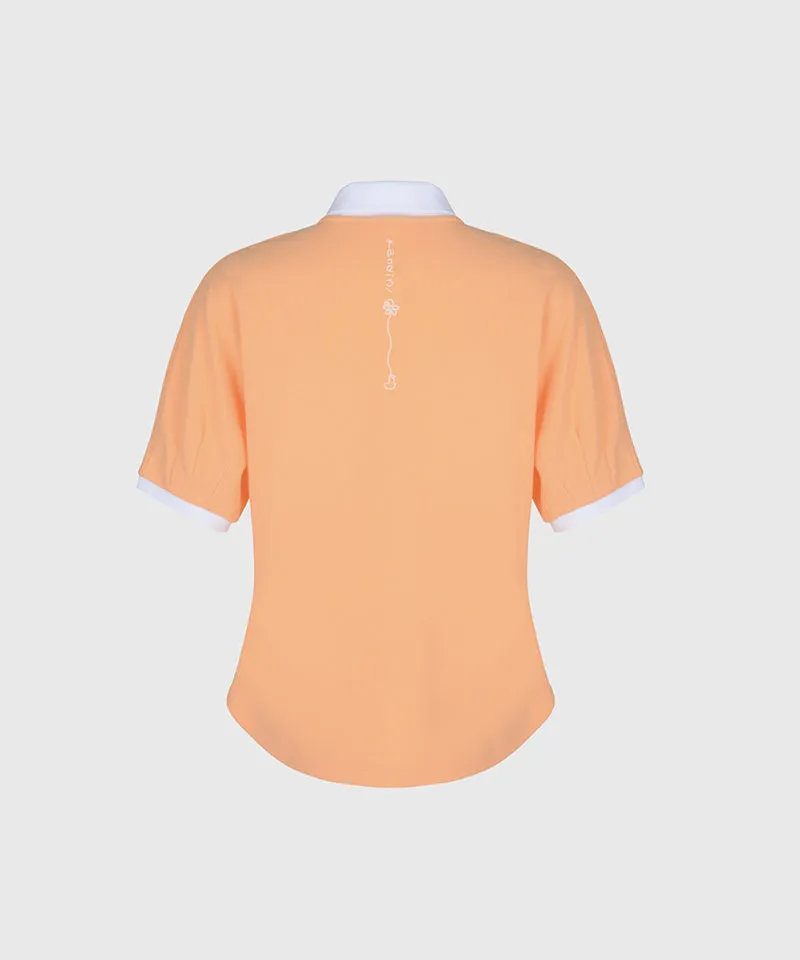 KANDINI Vivid Raglan Polo - Orange