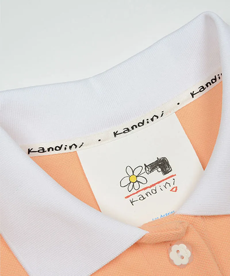KANDINI Vivid Raglan Polo - Orange