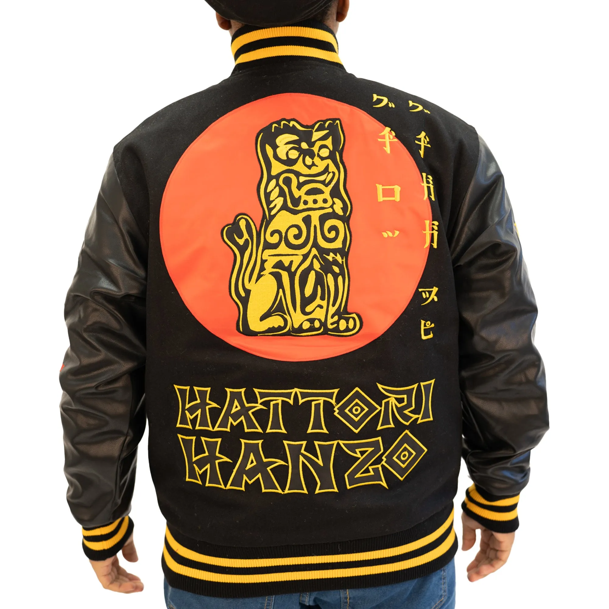 KILL BILL HATTORI HANZO VARSITY JACKET (BLACK/BLACK)