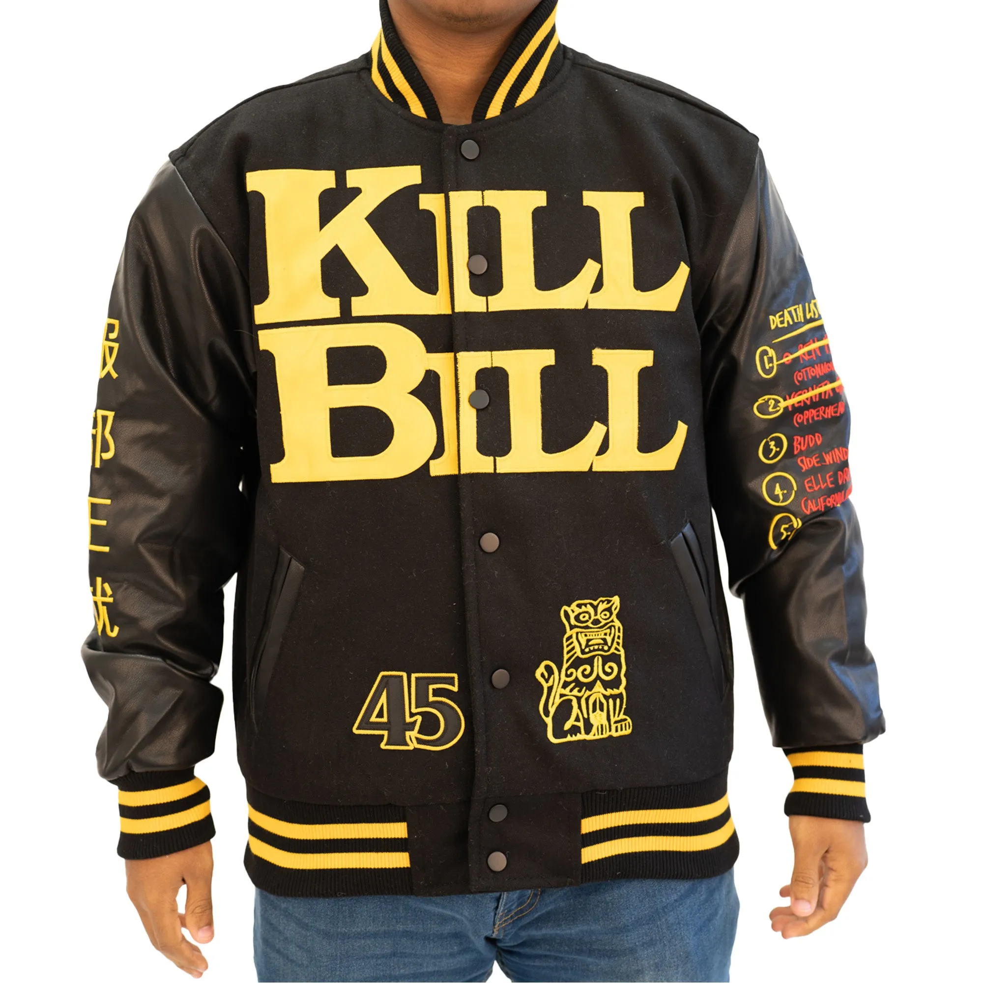 KILL BILL HATTORI HANZO VARSITY JACKET (BLACK/BLACK)