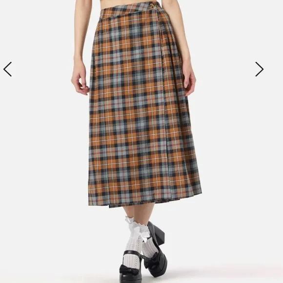 Kit Tartan Midi Skirt