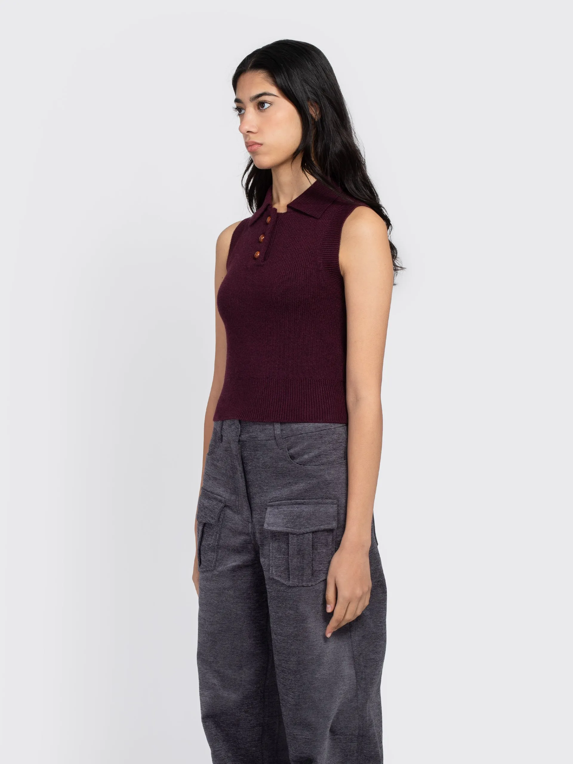 Knitted Polo Top