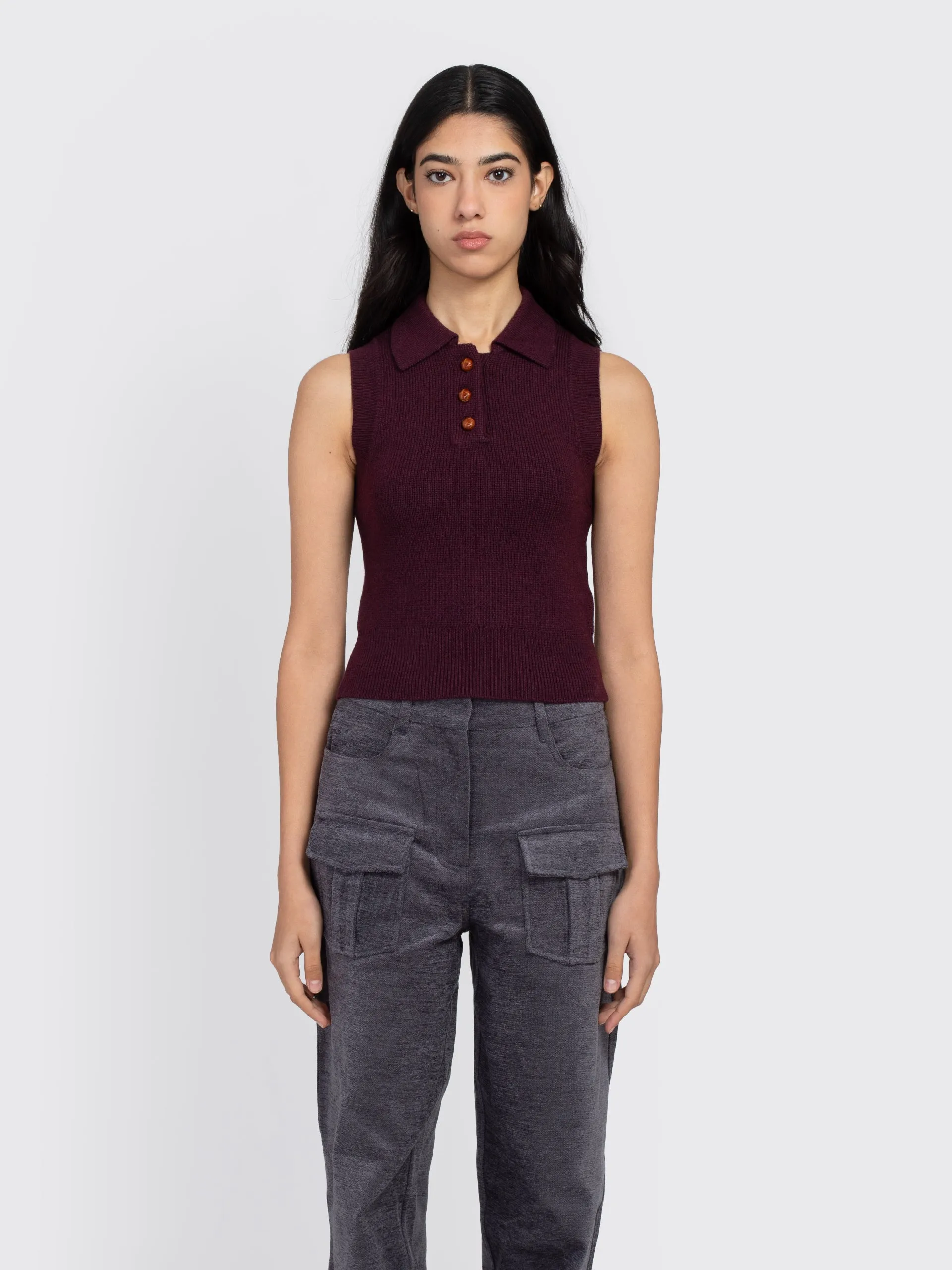 Knitted Polo Top