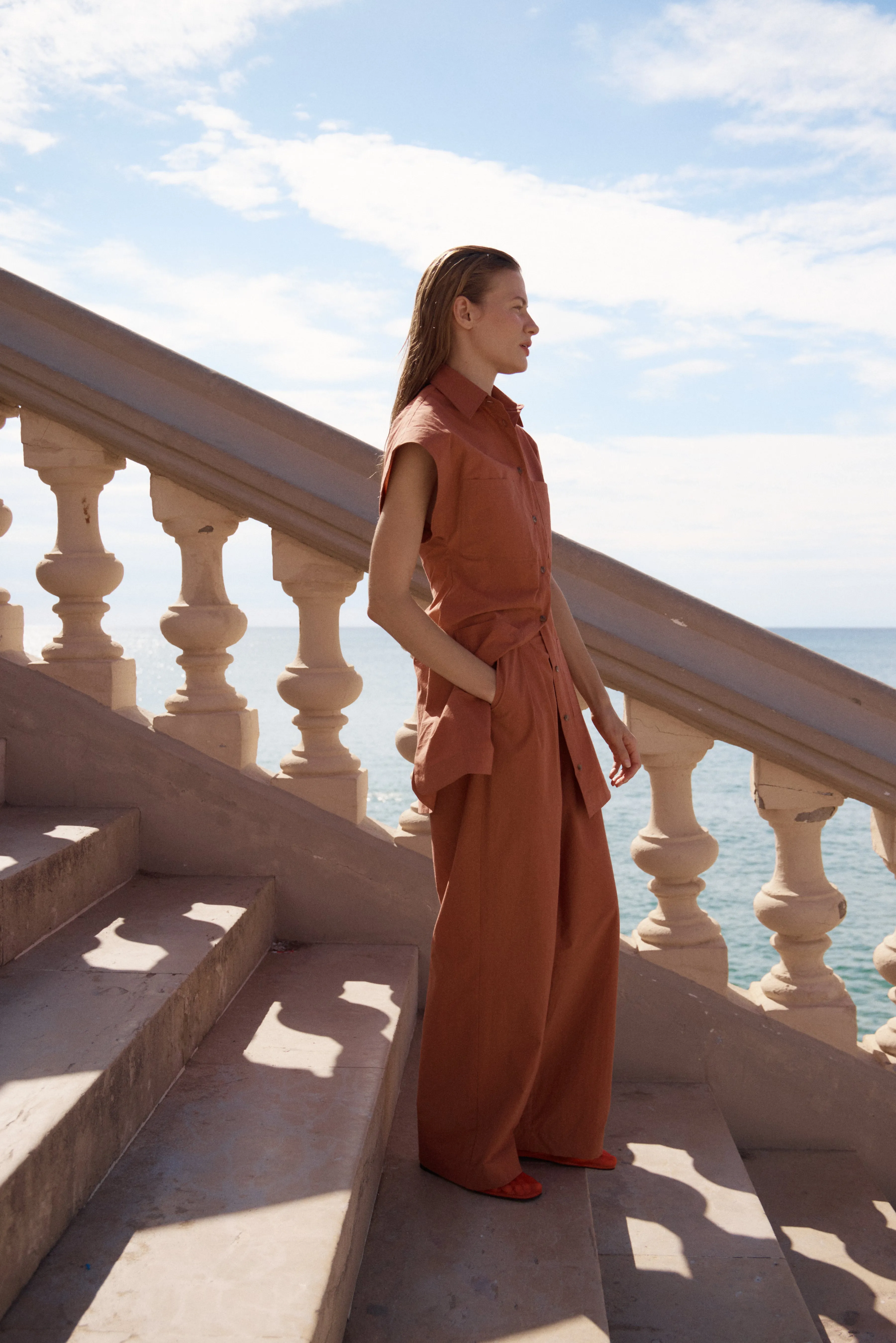 Kyoto Pleat Front Pant - Sienna