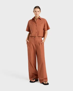 Kyoto Pleat Front Pant - Sienna