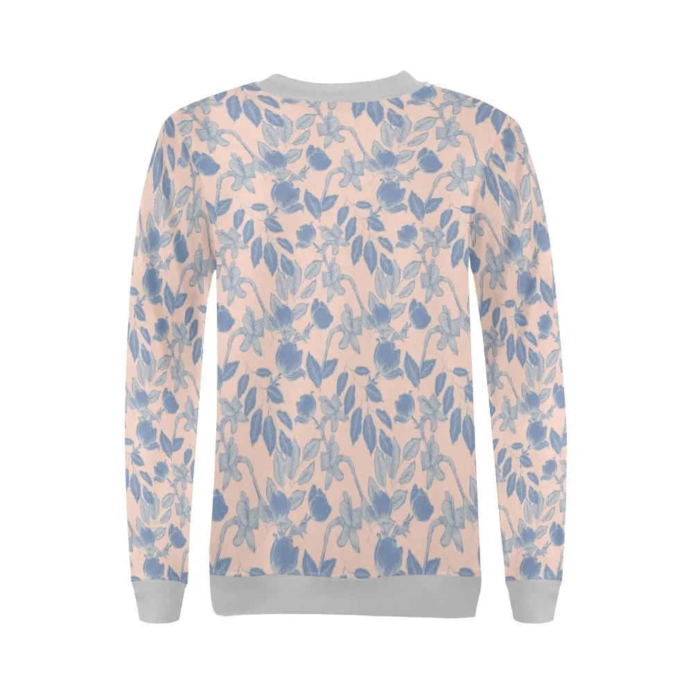Lacey Pink Blue Crewneck Top