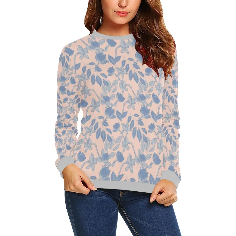 Lacey Pink Blue Crewneck Top