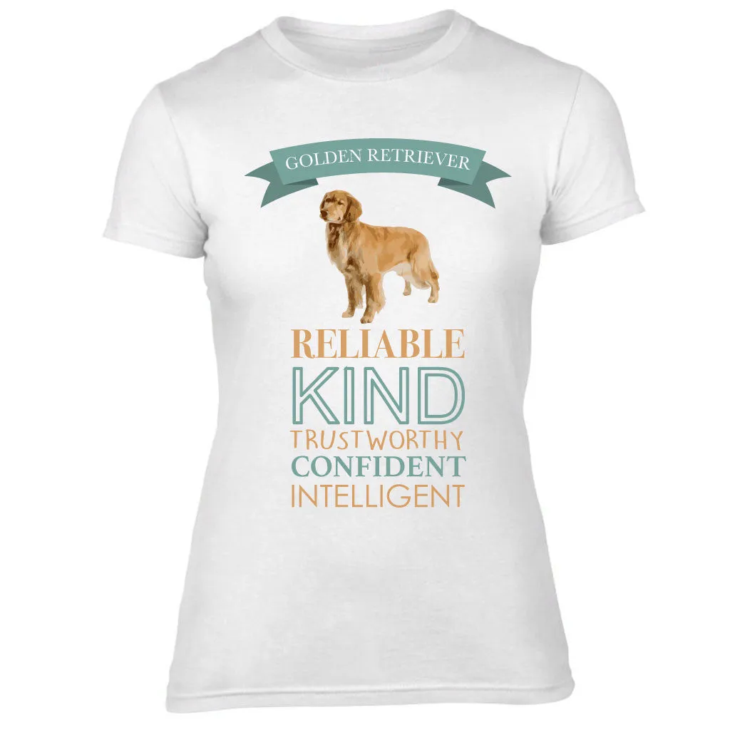 Ladies Golden Retriever Dog Breed T-Shirt