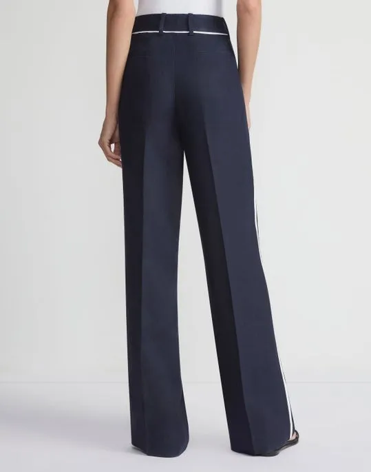 Lafayette 148 Sullivan Pant With Contrast Tipping in Ink