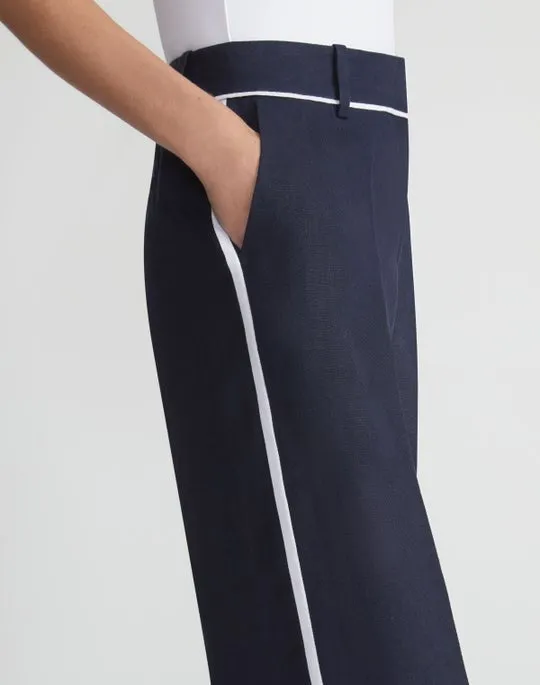 Lafayette 148 Sullivan Pant With Contrast Tipping in Ink