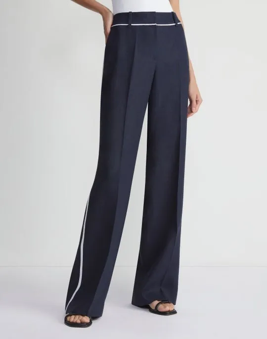 Lafayette 148 Sullivan Pant With Contrast Tipping in Ink