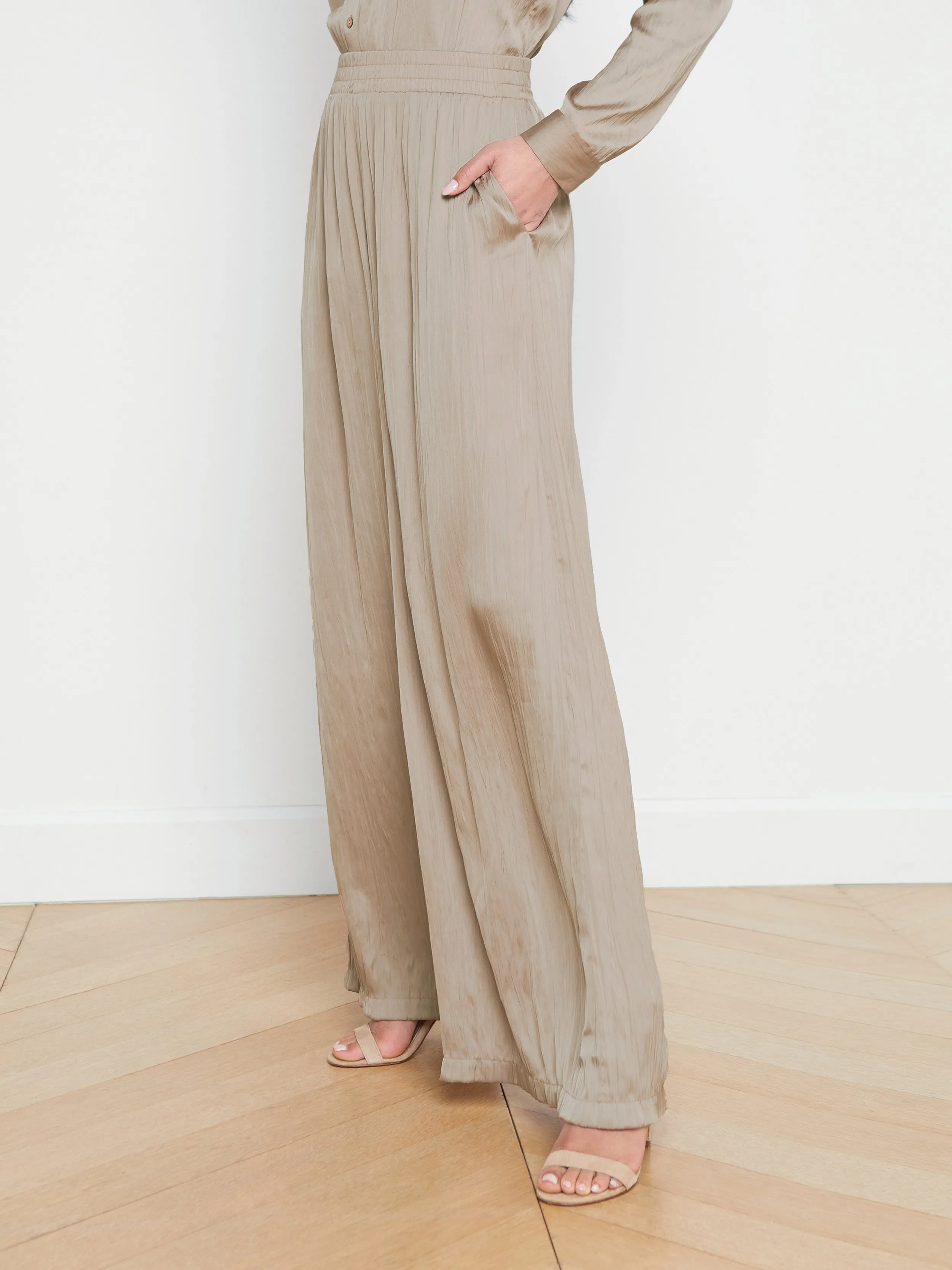 L'AGENCE - Lillian Wide Leg Pant - Cappuccino