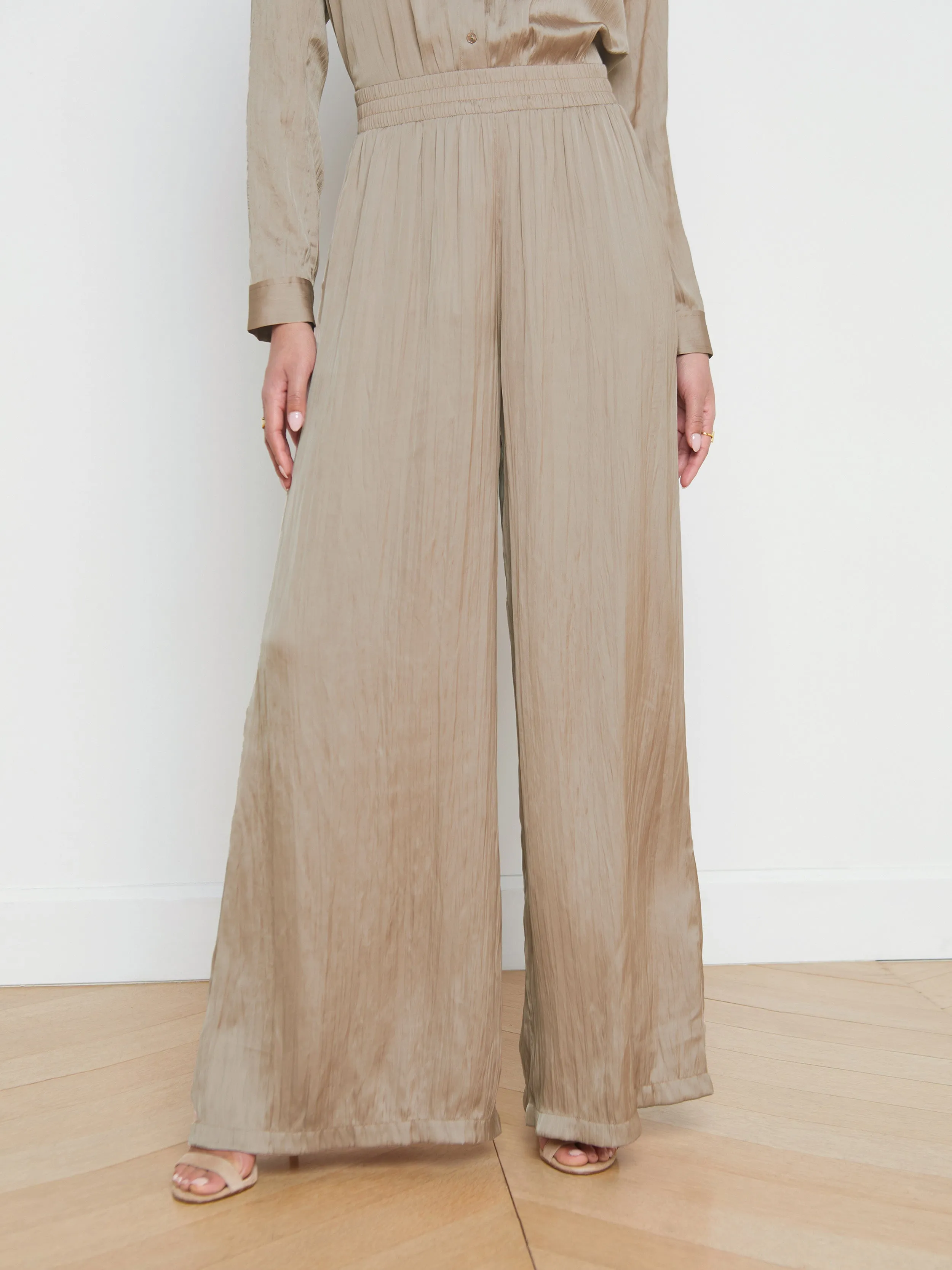 L'AGENCE - Lillian Wide Leg Pant - Cappuccino