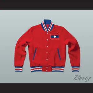 Laos Varsity Letterman Jacket-Style Sweatshirt