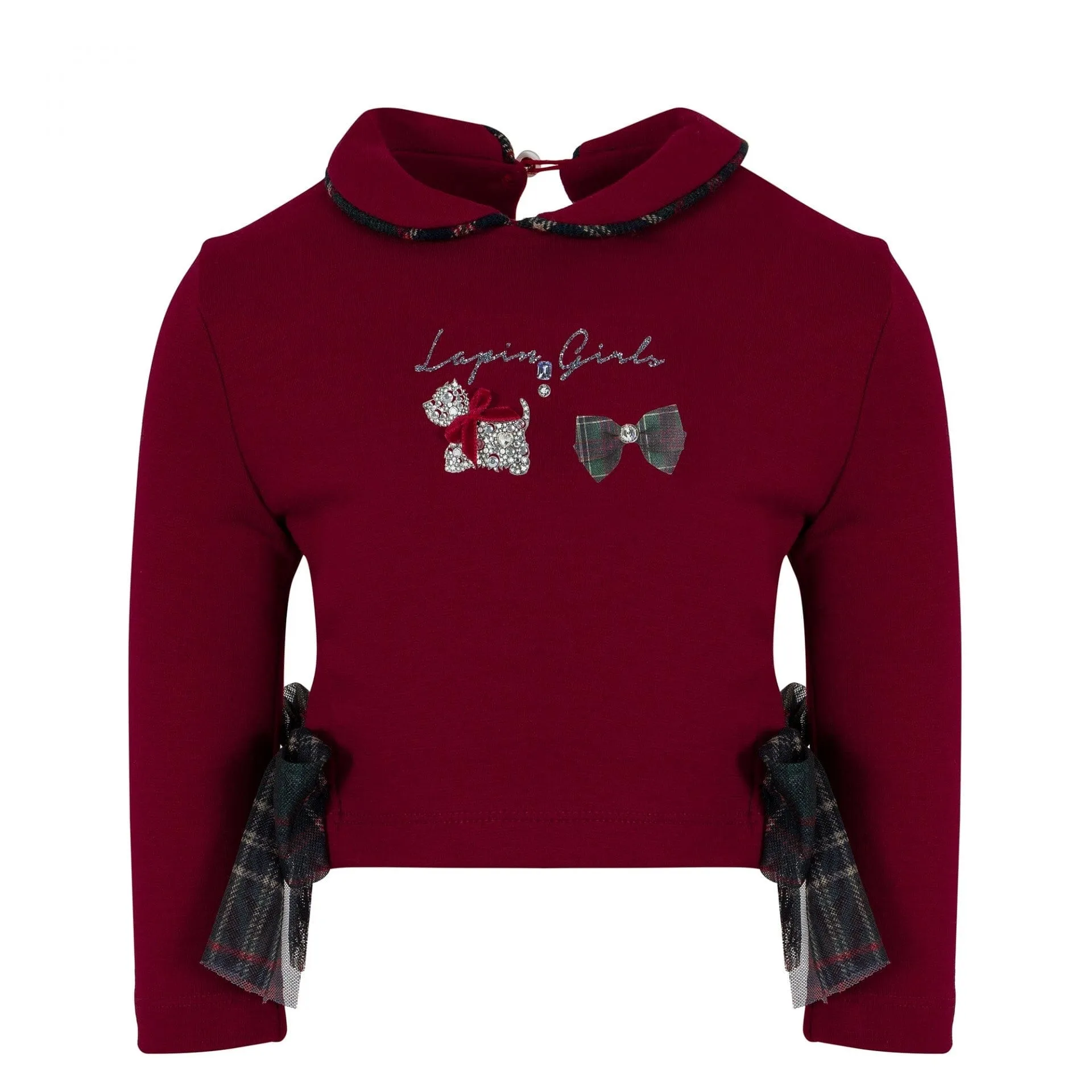 LAPIN HOUSE - Scotty Dog Tartan Skirt Set - Red