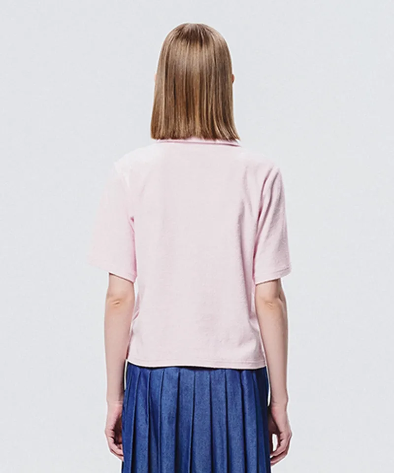 LE SONNET Terry Zip-Up T - Pink