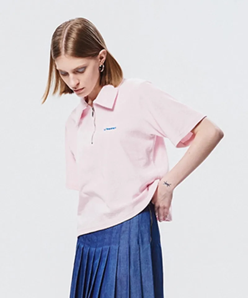 LE SONNET Terry Zip-Up T - Pink