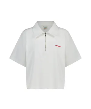 LE SONNET Terry Zip-Up T - White