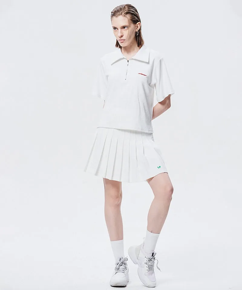 LE SONNET Terry Zip-Up T - White