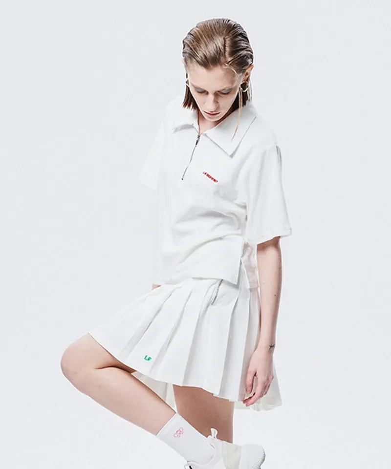 LE SONNET Terry Zip-Up T - White