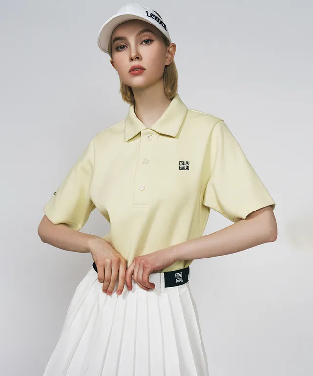 LENUCU Button Collar Big T-shirt - Lemon