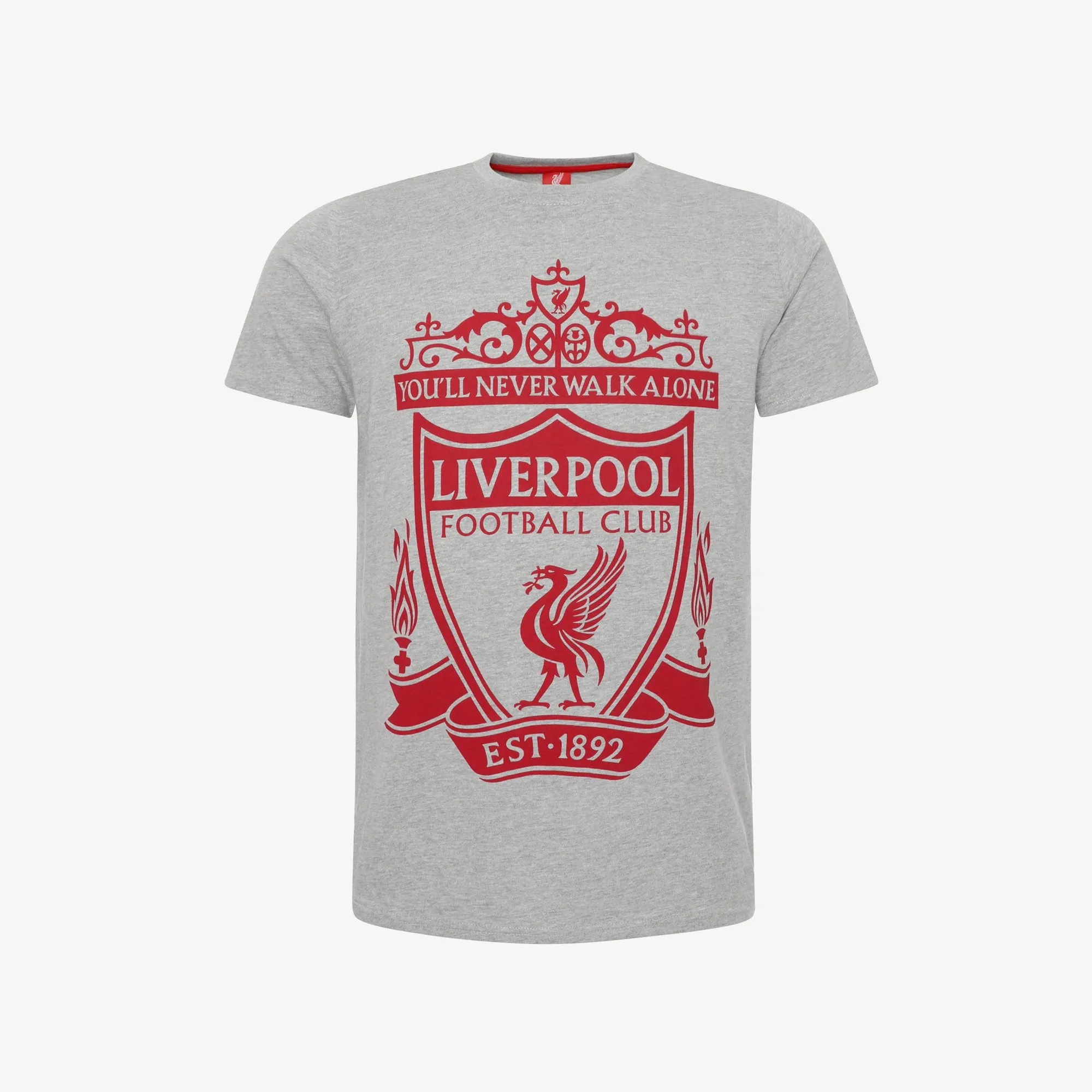 LFC Mens Grey Marl Crest Tee